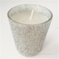 Glitter Printing Multi Colored Paraffin Wax Glass Jar Candle